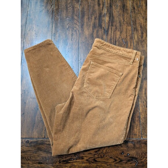 Talbots Corduroy Jeggings Camel Brown Skinny Pant Neutral Trousers Dark Academia - Picture 1 of 11
